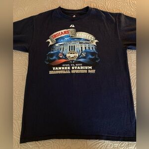 NY YANKEES STADIUM OPENING DAY SHIRT INAUGURAL SEASON 2009 CLEVELAND INDIANS